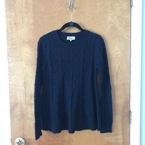 Military Hippie Cable Knit Sweater Navy Sz S/M